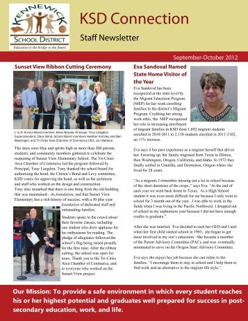 September-October 2012 Staff Newsletter - Kennewick School District