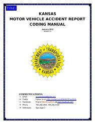 KANSAS MOTOR VEHICLE ACCIDENT REPORT CODING MANUAL