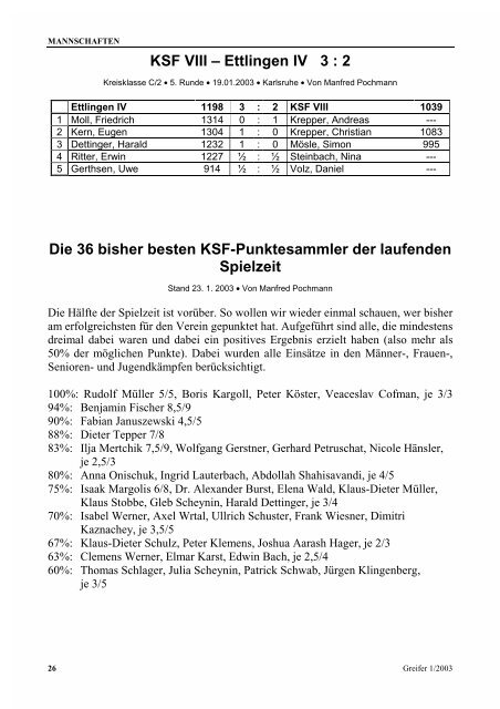 Greifer 1/2003 - Karlsruher Schachfreunde 1853 e.V.