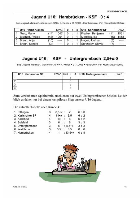 Greifer 1/2003 - Karlsruher Schachfreunde 1853 e.V.