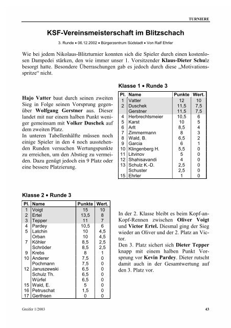 Greifer 1/2003 - Karlsruher Schachfreunde 1853 e.V.