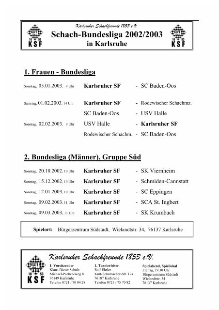 Greifer 1/2003 - Karlsruher Schachfreunde 1853 e.V.