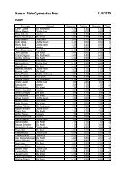 Kansas State Gymnastics Meet Beam 11/6/2010 - kshsaa