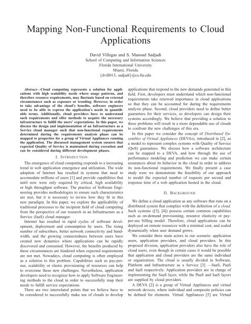 Mapping Non-Functional Requirements to Cloud Applications