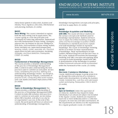 Course Catalog - Knowledge Systems Institute