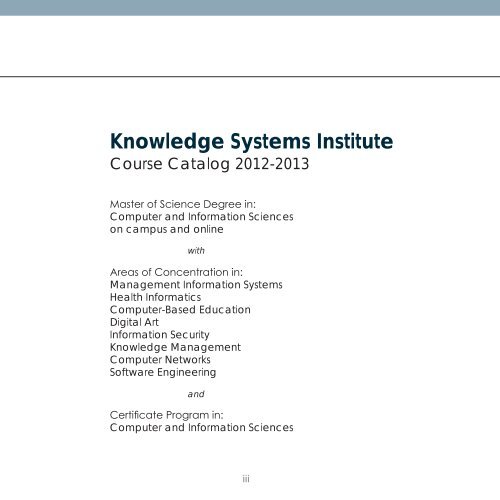 Course Catalog - Knowledge Systems Institute