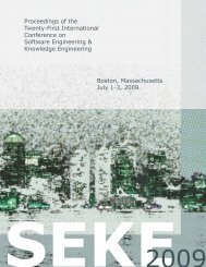 SEKE 2009 Proceedings - Knowledge Systems Institute