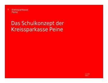 Das Schulkonzept der Kreissparkasse Peine