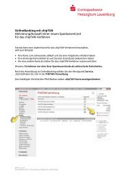 OnlineBanking mit chipTAN Aktivierung/Auswahl einer neuen ...