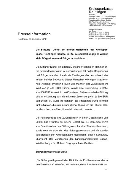 Download Kreissparkasse Reutlingen