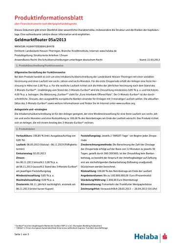 Produktinformationsblatt