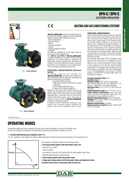 HEATING AND AIR - DAB Pumps S.p.a.