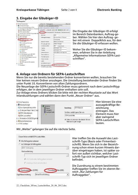 Umsetzung SEPA-Lastschriften in SFirm