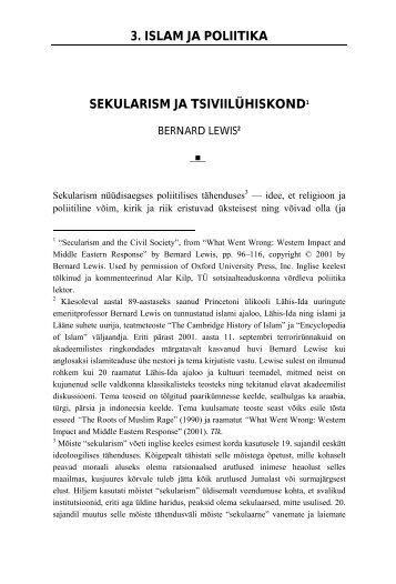 Sekularism ja tsiviilÃ¼hiskond