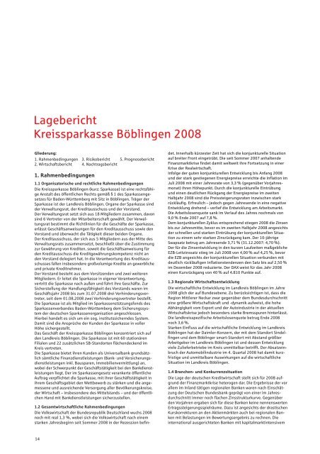 Geschaeftsbericht 2008 - Kreissparkasse Böblingen