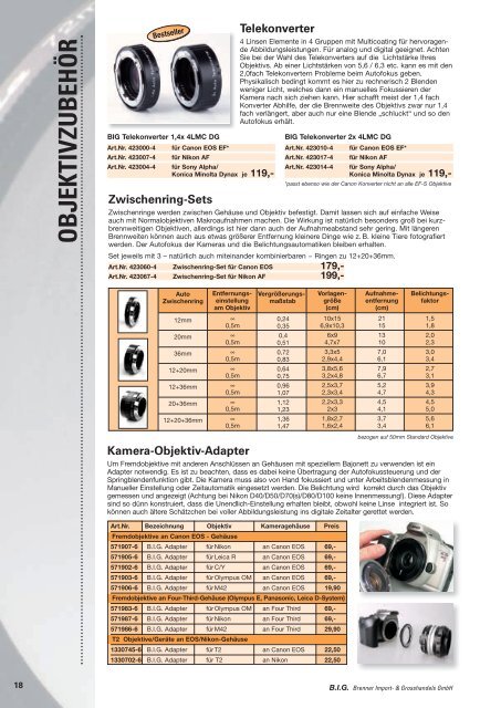 photo equipment 2009-2 - B.I.G.