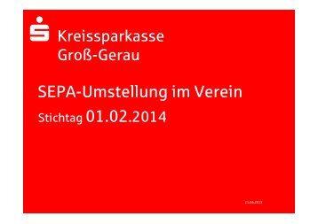 SEPA-PrÃ¤sentation fÃ¼r Vereine - Kreissparkasse GroÃ-Gerau