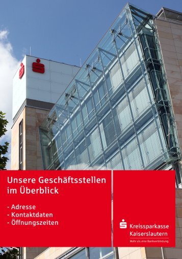 Unsere GeschÃ¤ftsstellen - Kreissparkasse Kaiserslautern