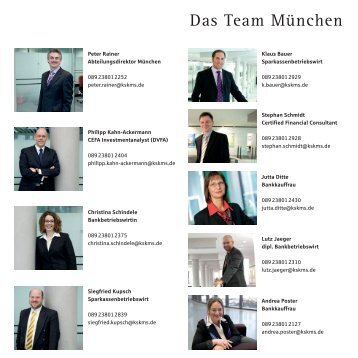 Das Team MÃ¼nchen - Kreissparkasse MÃ¼nchen Starnberg Ebersberg