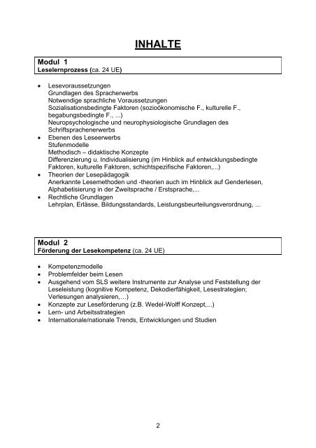 Curriculare Empfehlungen - Koordinationsstelle: Lesen - Salzburg.at