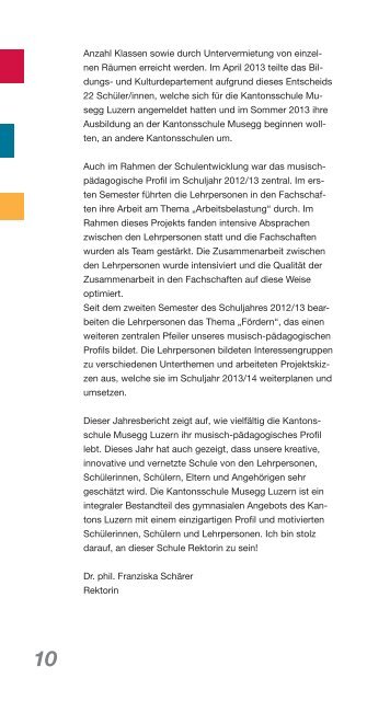 Jahresbericht Schuljahr 2012/13 - KS Musegg Luzern