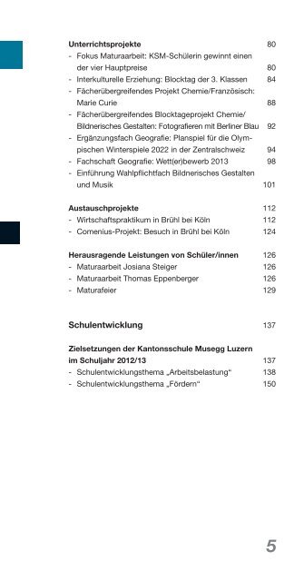 Jahresbericht Schuljahr 2012/13 - KS Musegg Luzern