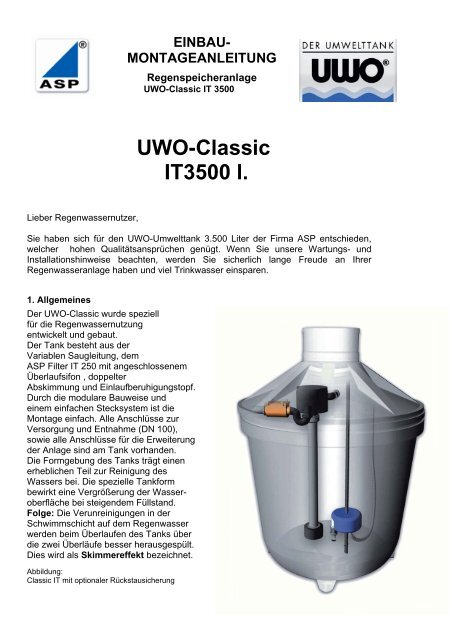 Einbauanleitung Classic IT - ASP UWO