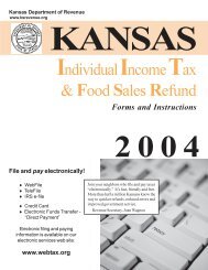 Complete Income Tax Booklet - Kansas Department of Revenue