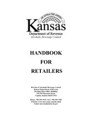 Handbook for Retailers - Kansas Department of Revenue
