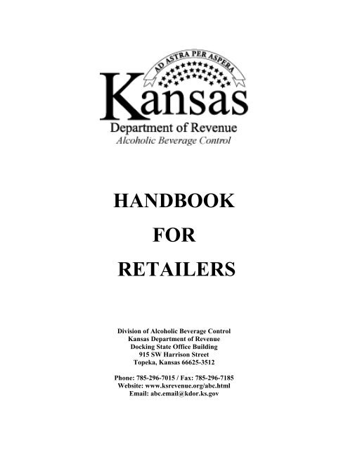Handbook for Retailers - Kansas Department of Revenue