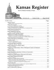 Kansas Register - Kansas Secretary of State