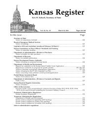 Kansas Register - Kansas Secretary of State