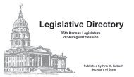 2014 Legislative Directory - Kansas Secretary of State