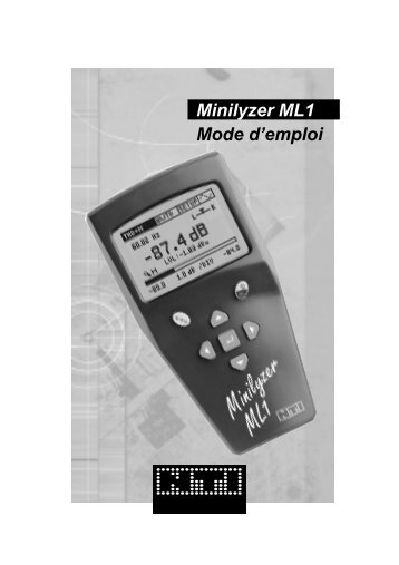 Minilyzer ML1 Mode d'emploi