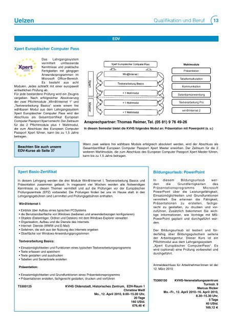 Programm 1/2010 - Kreisvolkshochschule Uelzen/Lüchow ...