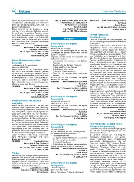 Programm 1/2010 - Kreisvolkshochschule Uelzen/Lüchow ...