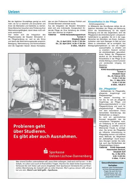Programm 1/2010 - Kreisvolkshochschule Uelzen/Lüchow ...