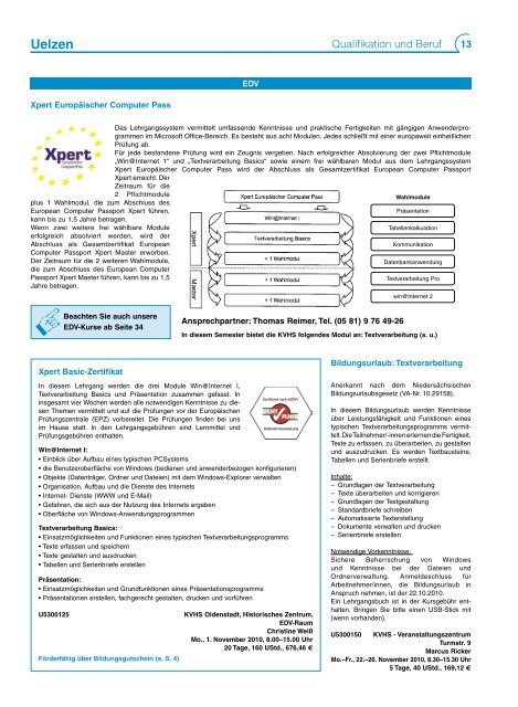 Programm 2/2010 - Kreisvolkshochschule Uelzen/Lüchow ...