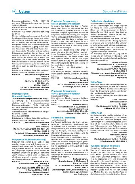 Programm 2/2010 - Kreisvolkshochschule Uelzen/Lüchow ...