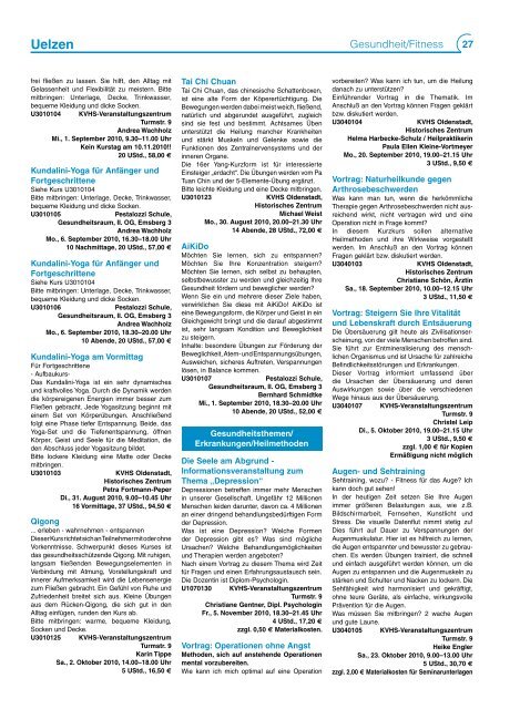 Programm 2/2010 - Kreisvolkshochschule Uelzen/Lüchow ...