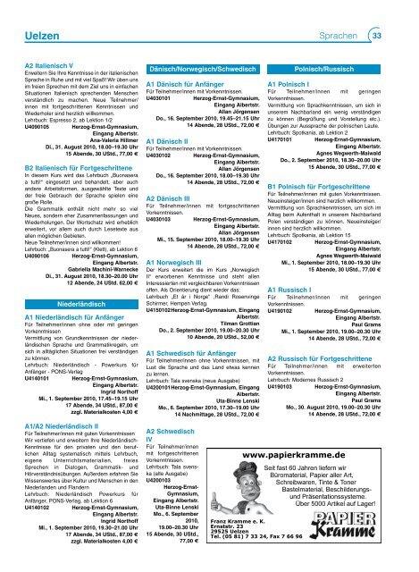 Programm 2/2010 - Kreisvolkshochschule Uelzen/Lüchow ...