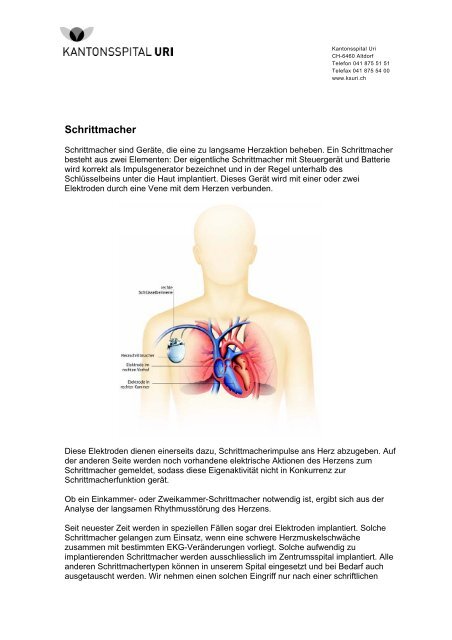 Schrittmacher - Kantonsspital Uri