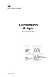 Taxordnung 2010 ab 01.01.10 - Kantonsspital Uri