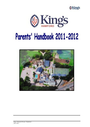 King's Hawford Parents' Handbook 2011-2012 - The King's School