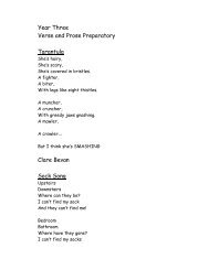 Year Three Verse and Prose Preparatory Tarantula Clare Bevan ...