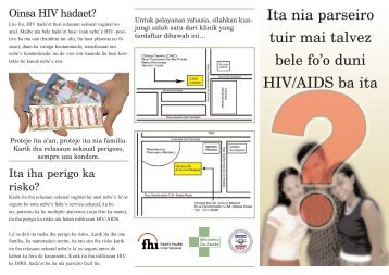 Ita nia parseiro tuir mai talvez bele fo'o duni HIV/AIDS ba ita