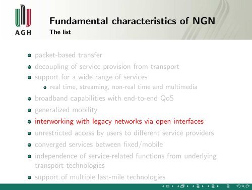 NGN architecture