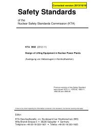 KTA 3902 (2012-11) Design of Lifting Equipment in Nuclear Power ...