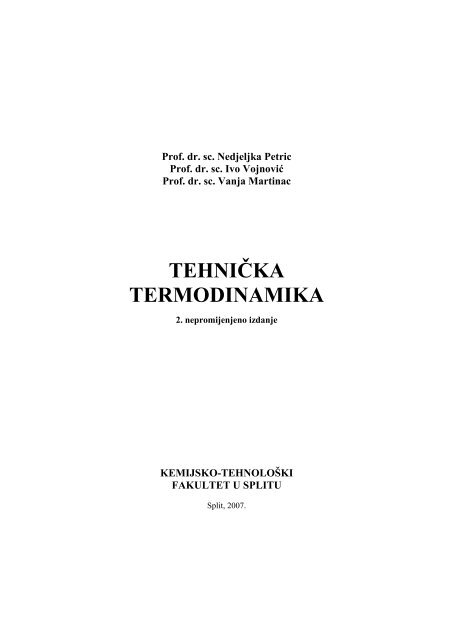 TehniÄka termodinamika - Kemijsko-tehnoloÅ¡ki fakultet