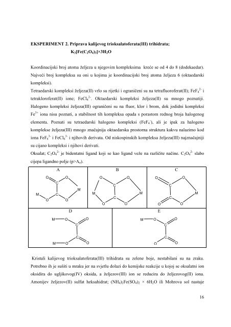 vjeÅ¾be - Kemijsko-tehnoloÅ¡ki fakultet